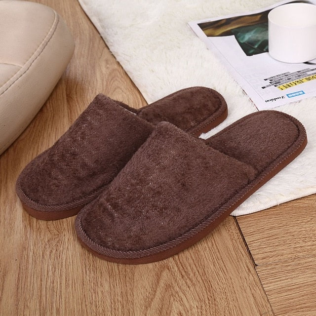 Shoes Men Warm Home Slippers Plush Soft Indoors Anti-slip Winter Floor Bedroom Shoes zapatos de hombre #3N27